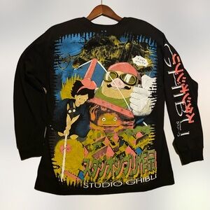 Anime GHIBILI a pigs gotta fly sleeve hit AOP double sided shirt NWOT mens L